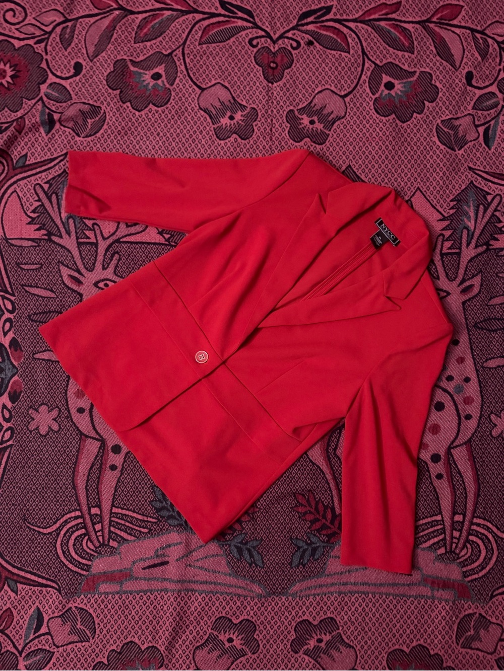 New York & Company Bright Red Single-Button Blazer
